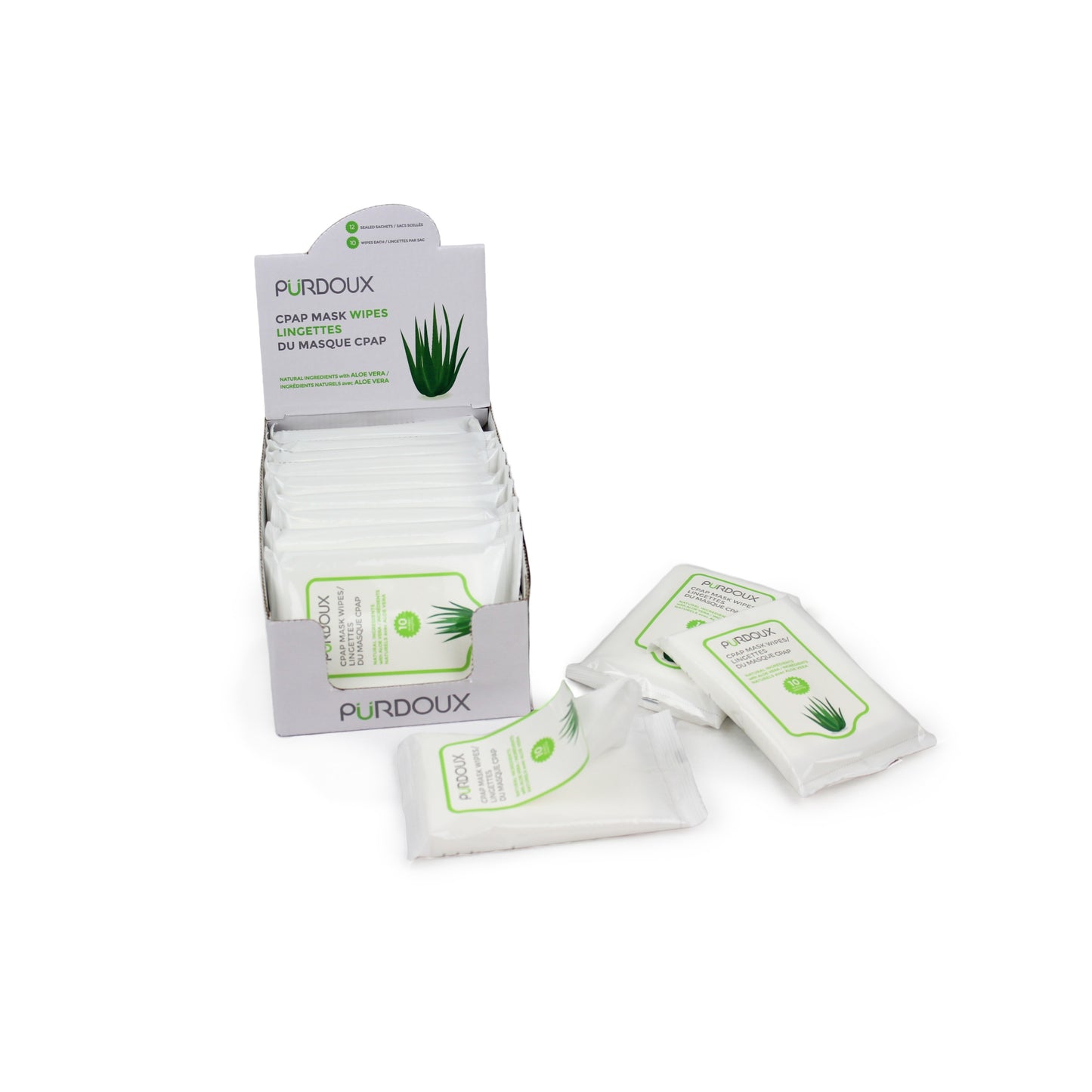 Purdoux Aloe Vera CPAP Mask Wipes - Travel Pack