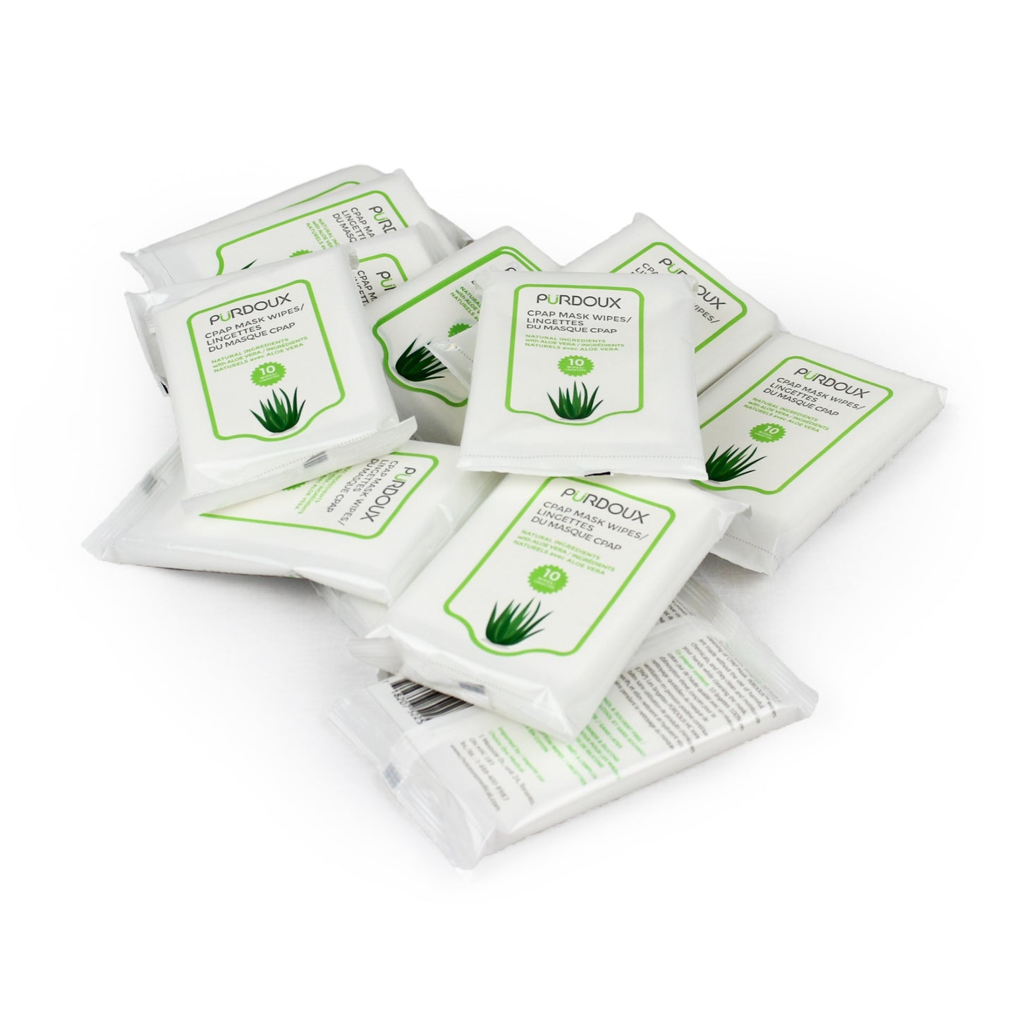 Purdoux Aloe Vera CPAP Mask Wipes - Travel Pack
