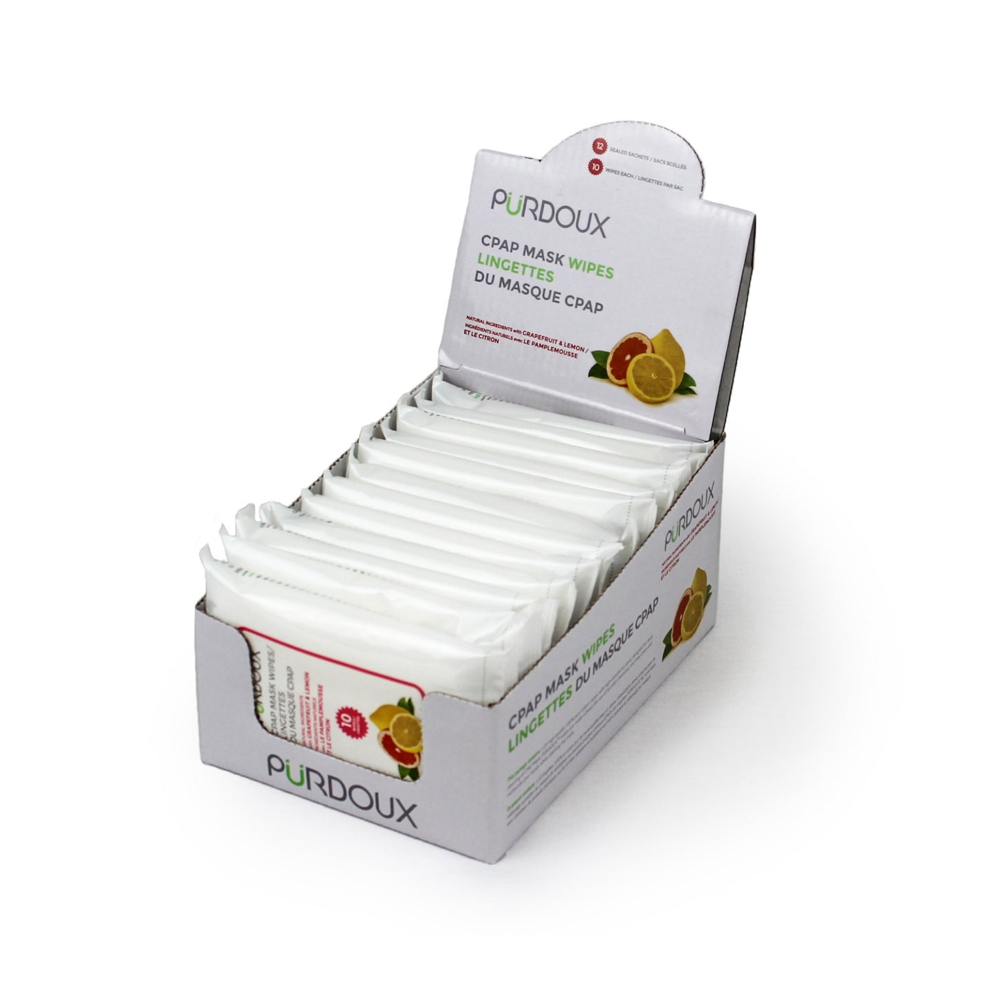 Purdoux Citrus CPAP Mask Wipes – Travel Pack