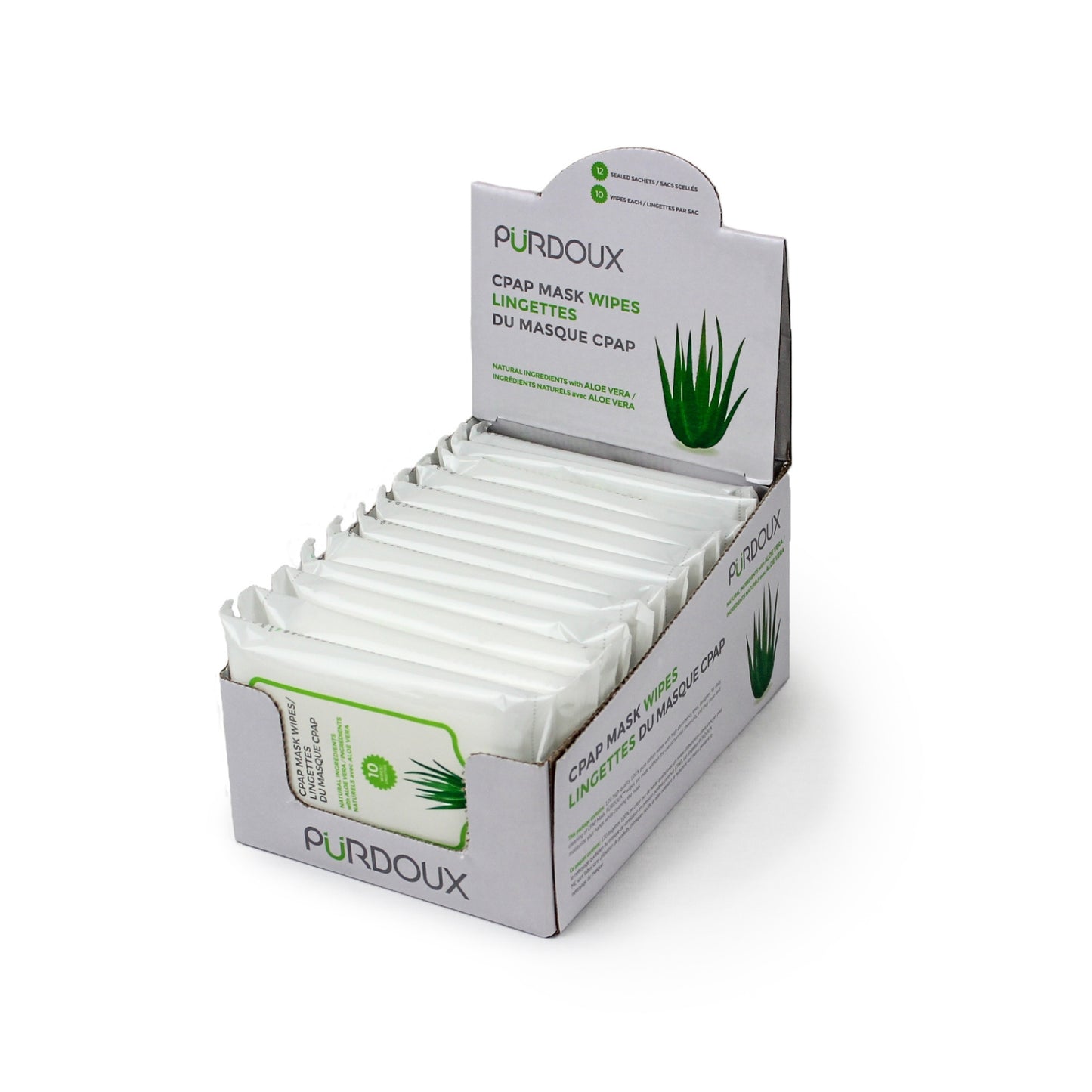 Purdoux Aloe Vera CPAP Mask Wipes - Travel Pack