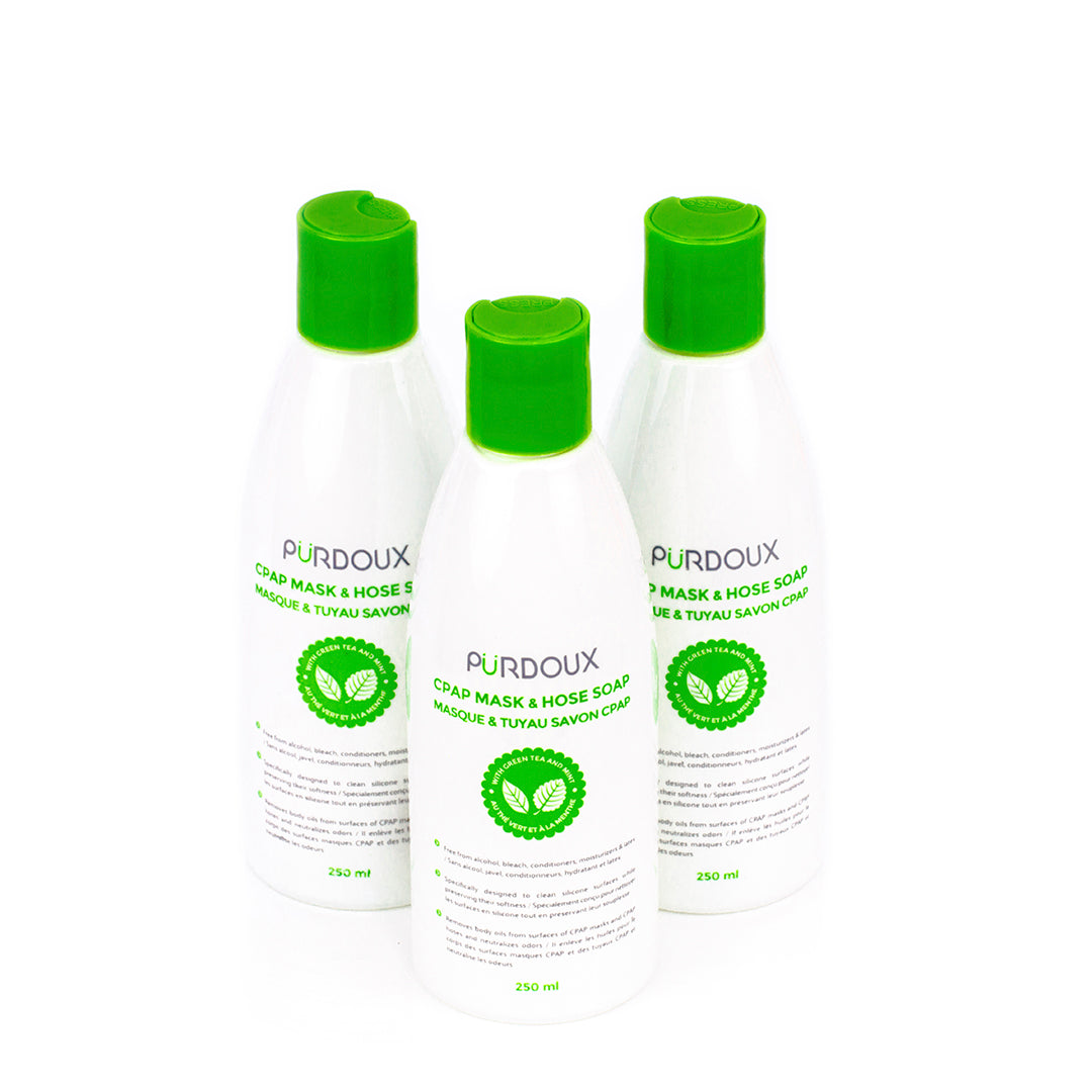 Savon Purdoux pour masque et tubulure 250 mL (Thé vert et menthe)